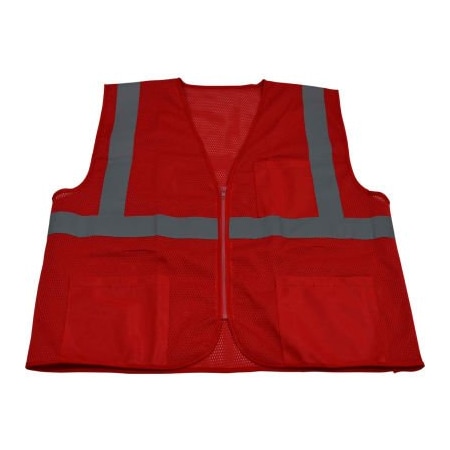 Petra Roc Inc Petra Roc Special Identification Vest, Polyester Mesh, Zipper Closure, Red, 2XL/3XL RVM-S1-2X/3X